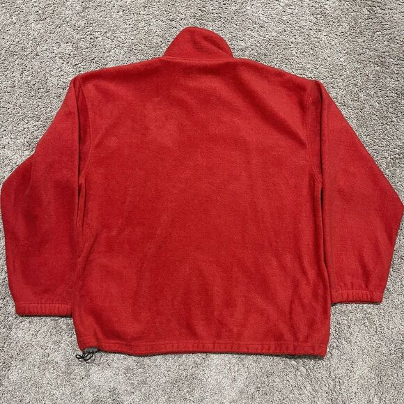 VTG New England Patriots Sweater Womens XL Red 1/4 Zip Fleece Embroidered Logo - Picture 7 of 9